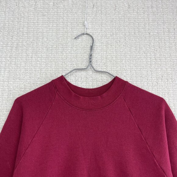Vintage Fruit of the Loom Cotton Blank Dark Red Sweatshirt Made In USA Sz M - Picture 2 of 13
